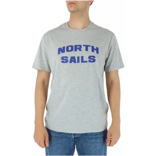 Grey Cotton Round Neck T-Shirt , male, Sizes: XL, 2XL, L, M, S - North Sails - Modalova