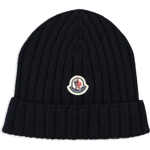 Wool Beanie with Iconic Felting , female, Sizes: 3XS, 2XS - Moncler - Modalova