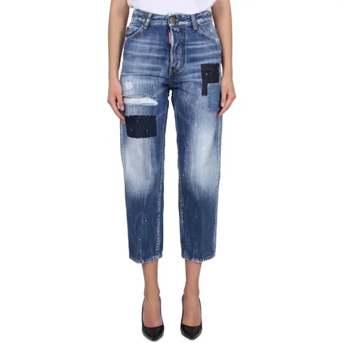 Knopfverschluss Boston Jeans , Damen, Größe: S - Dsquared2 - Modalova