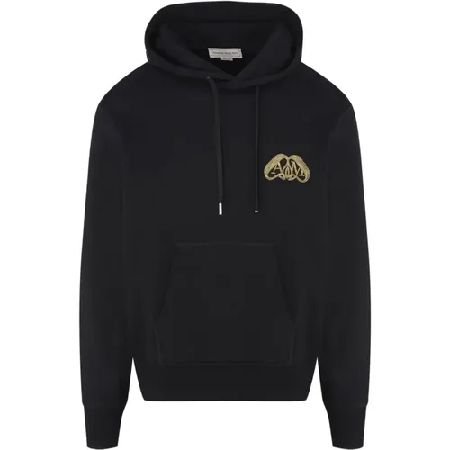 Seal Logo Cotton Hooded Top , male, Sizes: L, M, S - alexander mcqueen - Modalova