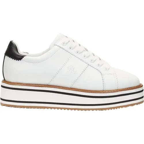 Sneaker Amelia in leather with platform , female, Sizes: 5 UK, 3 1/2 UK, 5 1/2 UK, 6 1/2 UK, 4 UK - Ralph Lauren - Modalova