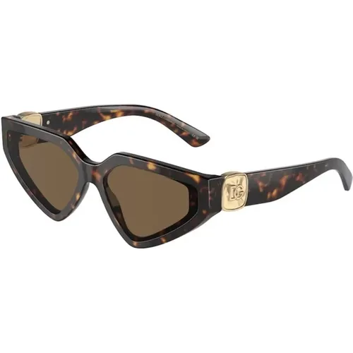 Braune Dunkle Rahmen Sonnenbrille , Damen, Größe: 59 MM - Dolce & Gabbana - Modalova