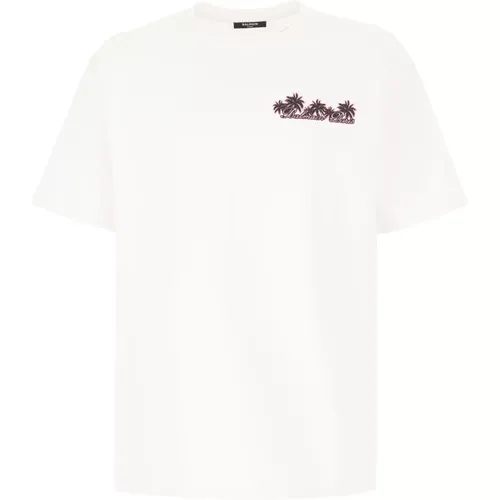 Casual Baumwoll T-Shirt Balmain - Balmain - Modalova