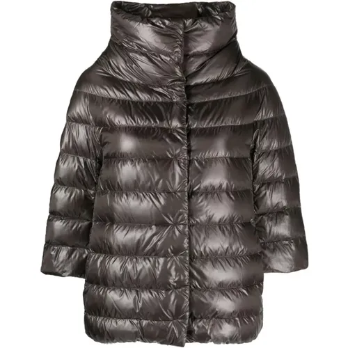 Graue Puffer & Down Wolljacke , Damen, Größe: L - Herno - Modalova