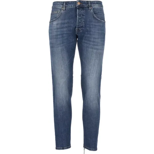 Blaue Baumwolljeans mit Stickerei , Herren, Größe: W32 - Don The Fuller - Modalova