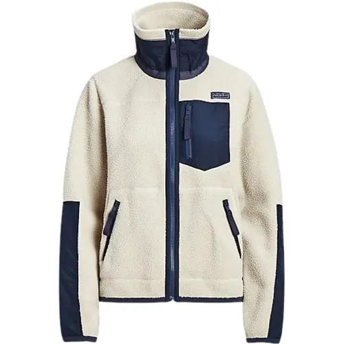 Cozy and Stylish Ripstop Trim Fleece Jacket , female, Sizes: L - Polo Ralph Lauren - Modalova