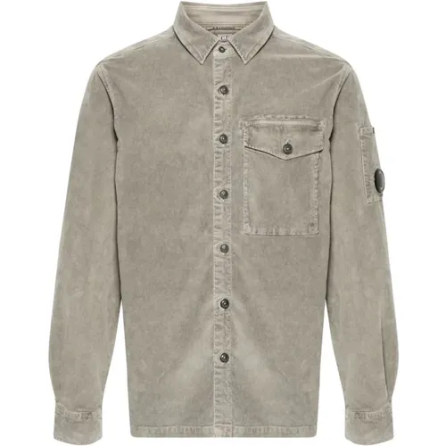 Corduroy Lens Detail Shirt , male, Sizes: S - C.P. Company - Modalova