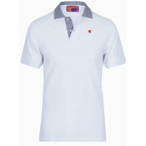 Men`s Polo Shirt with Seersucker Collar , male, Sizes: L, M, S - Gallo - Modalova