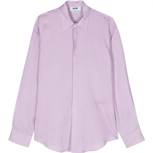 Lilac Shirts , male, Sizes: L, XL - Msgm - Modalova