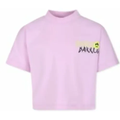 Mädchen Jersey Lavendel T-shirt,Kinder Baumwoll Logo Print T-shirt,Kinder Logo Print Baumwoll T-shirt - BARROW - Modalova