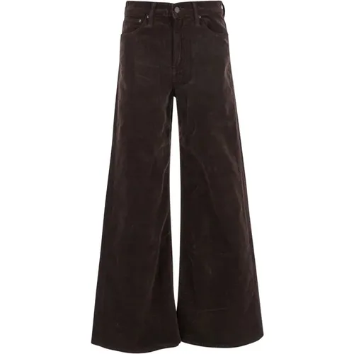 Braune Reißverschluss Roller Jeans , Damen, Größe: W24 - Mother - Modalova