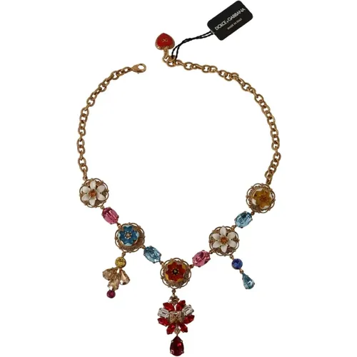 Sizilianische Blumen Messing Halskette - Dolce & Gabbana - Modalova