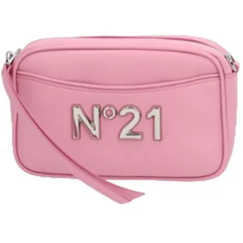 Leather Clutch with Adjustable Handle and Zip Closure , female, Sizes: ONE SIZE - N21 - Modalova