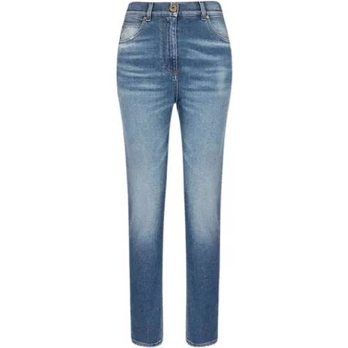 Slim Fit Denim Jeans , Damen, Größe: S - Balmain - Modalova