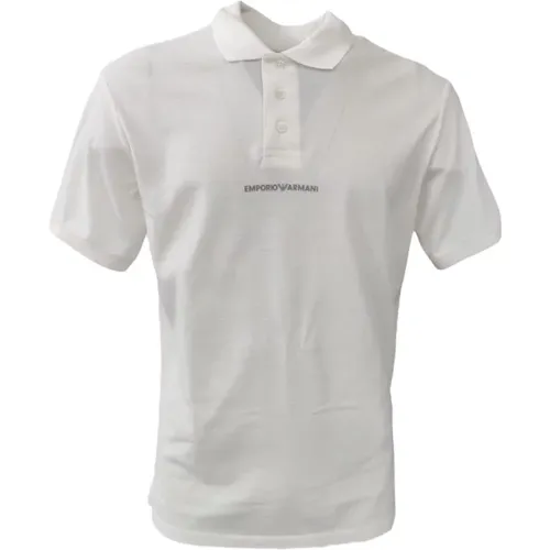 Kurzarm-Polo aus Baumwolle mit geprägtem Logo - XXL , Herren, Größe: 2XL - Emporio Armani - Modalova