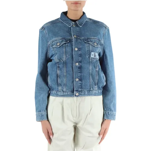 Classic Fit Jeans Jacket with Logo Patch , female, Sizes: S, L, M, XS, XL - Calvin Klein Jeans - Modalova