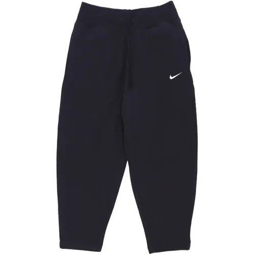 Schwarze gebogene Fleece-Hose , Damen, Größe: M - Nike - Modalova
