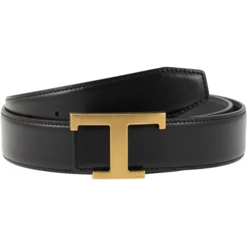 Reversible Leather Belt with Timeless T Buckle , male, Sizes: 95 CM - TOD'S - Modalova