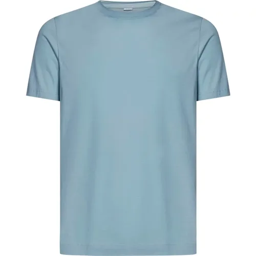Blaues Rundhals-T-Shirt , Herren, Größe: S - Malo - Modalova