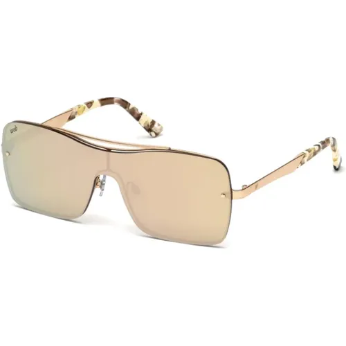 Bronze Sunglasses with Gold Mirrored Lenses , unisex, Sizes: ONE SIZE - WEB Eyewear - Modalova