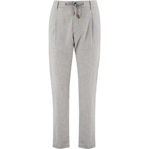 Mens Clothing Trousers Light Melange Grey Aw22 , male, Sizes: W32, W36, W33 - Eleventy - Modalova