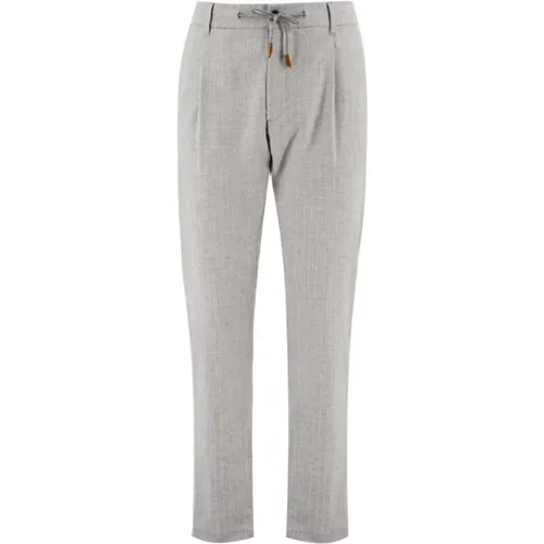 Mens Clothing Trousers Light Melange Grey Aw22 , male, Sizes: W34, W32, W36, W33 - Eleventy - Modalova