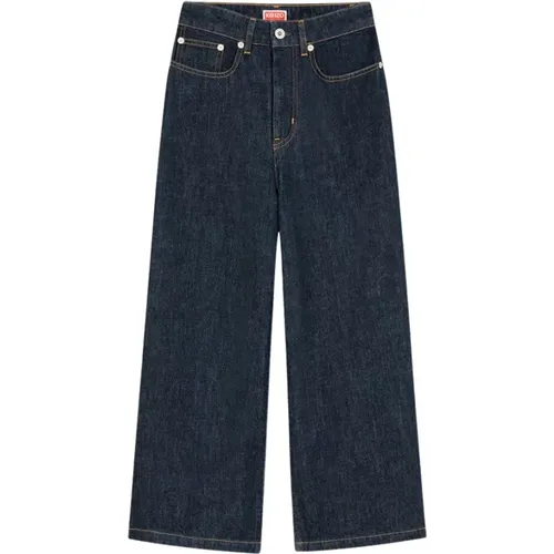 Vintage Wide-Leg Cropped Jeans , Damen, Größe: W26 - Kenzo - Modalova
