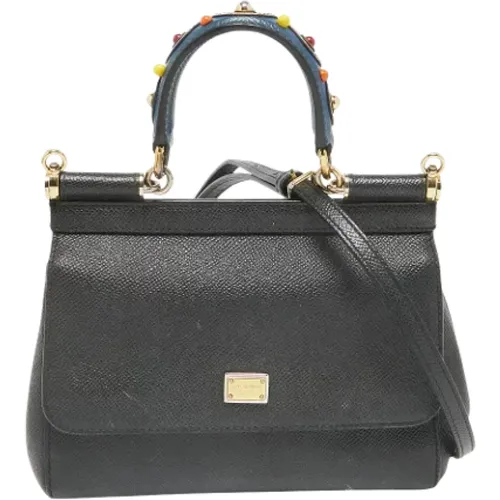 Pre-owned Leather handbags , female, Sizes: ONE SIZE - Dolce & Gabbana Pre-owned - Modalova