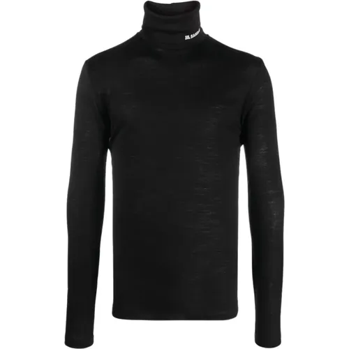 Men`s Cotton Knit Turtleneck , male, Sizes: S, M, L - Jil Sander - Modalova