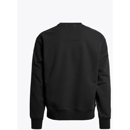 Schwarzer Crew Sweatshirt mit Nylon-Details , Herren, Größe: M - Parajumpers - Modalova