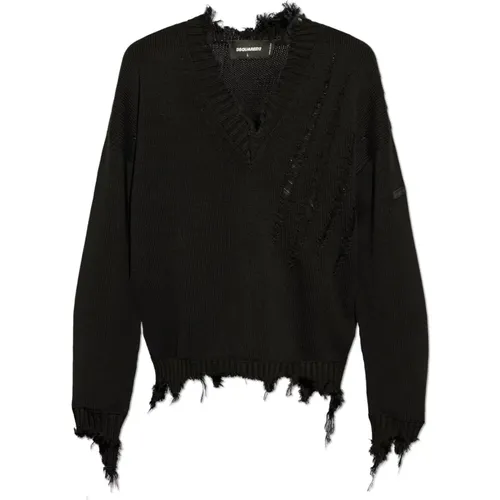 V-neck sweater , male, Sizes: L, M - Dsquared2 - Modalova