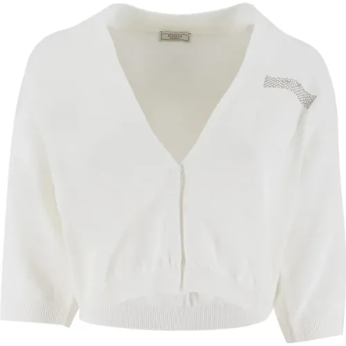 Women's Clothing Knitwear Bianco Puro_nikel Ss24 , female, Sizes: S - PESERICO - Modalova