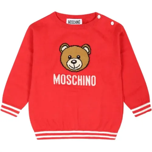 Jacquard Woll-Baumwollpullover mit Teddy - Moschino - Modalova