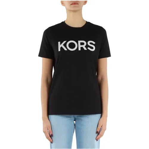 Cotton Logo T-shirt , female, Sizes: XS - Michael Kors - Modalova