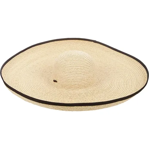 Raffia Large Brim Straw Hat , female, Sizes: S - Borsalino - Modalova