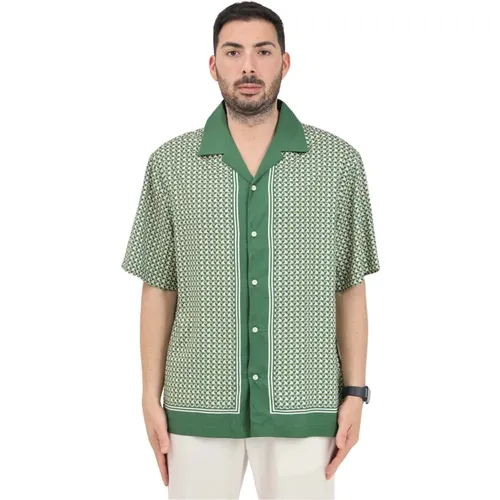 Grünes Gemustertes Kurzarmhemd , Herren, Größe: 2XL - Selected Homme - Modalova