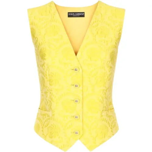Jacquard Vest , female, Sizes: M - Dolce & Gabbana - Modalova
