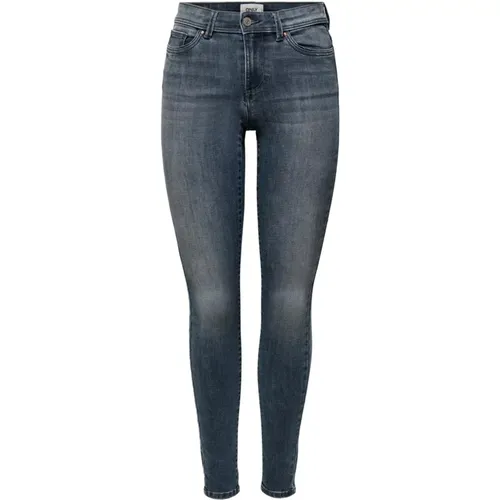 Blaue einfarbige Jeans mit Reißverschluss und Knopfverschluss für Frauen , Damen, Größe: L L30 - Only - Modalova