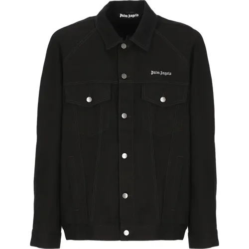 Cotton Jacket with Logo , male, Sizes: S, XL, L, M - Palm Angels - Modalova