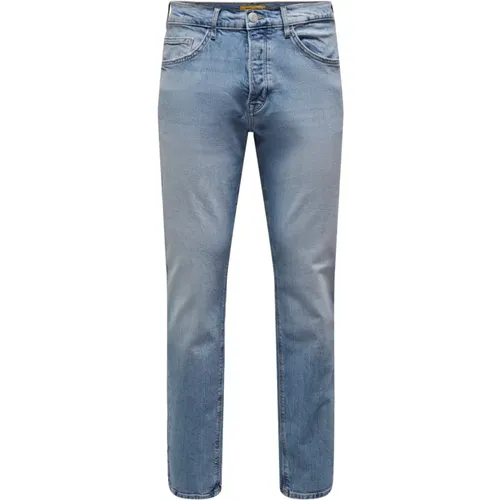 Bequeme Hellblaue Jeans , Herren, Größe: W31 - Only & Sons - Modalova