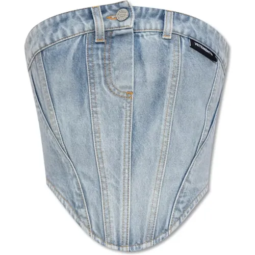 Denim corset top , female, Sizes: M - Vetements - Modalova