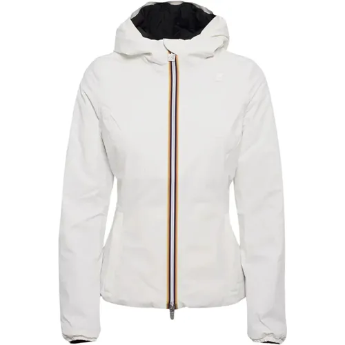 Weiße winddichte Jacke für Frauen , Damen, Größe: L - K-way - Modalova