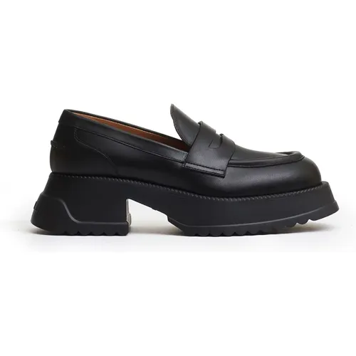 Leather Loafer With Platform , female, Sizes: 6 UK, 3 UK, 4 UK, 7 UK, 8 UK - Marni - Modalova