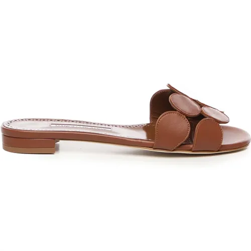 Geometric Strap Flat Sandals , female, Sizes: 5 UK, 8 UK, 7 UK, 6 UK, 4 UK - Manolo Blahnik - Modalova