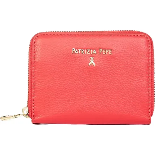 Zip Around Wallet with Golden Fly Logo , female, Sizes: ONE SIZE - PATRIZIA PEPE - Modalova