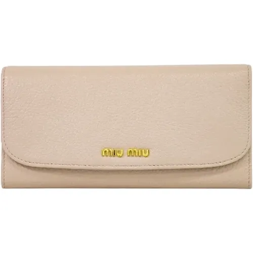 Pre-owned Leather wallets , female, Sizes: ONE SIZE - Miu Miu Pre-owned - Modalova