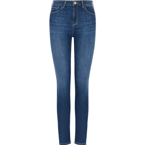 Contemporary Style Skinny Fit Jeans with Signature Logo , female, Sizes: W32, W28, W30, W29, W33, W31 - Emporio Armani - Modalova