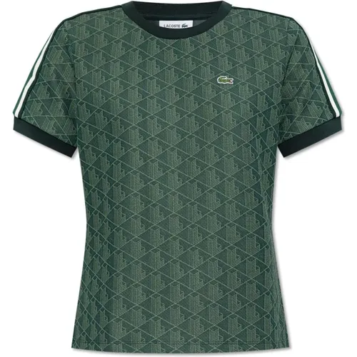 T-Shirt mit Monogramm , Damen, Größe: L - Lacoste - Modalova