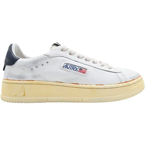 White Blue Leather Sneakers Dallas Vintage , female, Sizes: 6 UK, 7 UK - Autry - Modalova