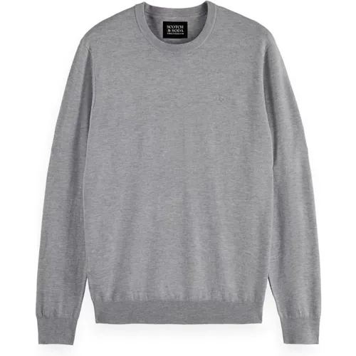 Klassisches Crewneck Langarmshirt , Herren, Größe: M - Scotch & Soda - Modalova